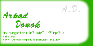 arpad domok business card